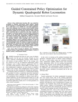 Guided Constrained Policy Optimization for Dynamic Quadrupedal Robot
  Locomotion