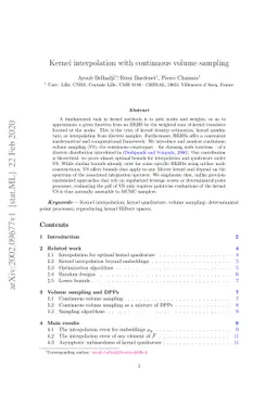 Kernel interpolation with continuous volume sampling
