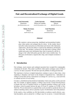 Fair and Decentralized Exchange of Digital Goods