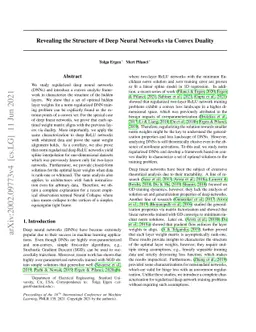 Revealing the Structure of Deep Neural Networks via Convex Duality