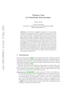 Variance Loss in Variational Autoencoders