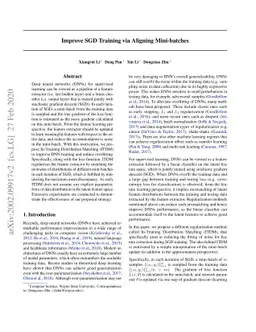 Improve SGD Training via Aligning Mini-batches