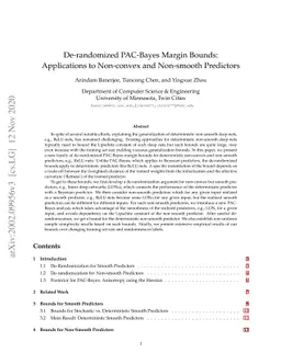 De-randomized PAC-Bayes Margin Bounds: Applications to Non-convex and
  Non-smooth Predictors