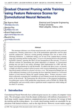 Gradual Channel Pruning while Training using Feature Relevance Scores
  for Convolutional Neural Networks
