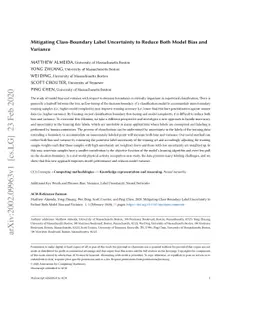 Mitigating Class Boundary Label Uncertainty to Reduce Both Model Bias
  and Variance