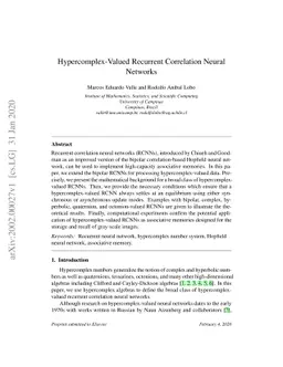 Hypercomplex-Valued Recurrent Correlation Neural Networks