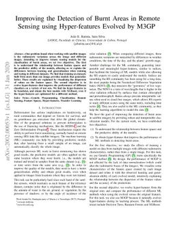 Improving the Detection of Burnt Areas in Remote Sensing using
  Hyper-features Evolved by M3GP