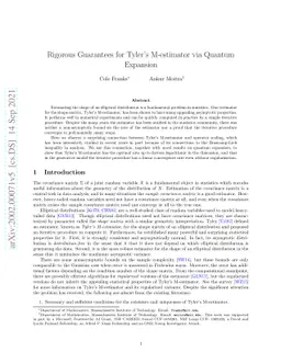 Rigorous Guarantees for Tyler's M-estimator via quantum expansion