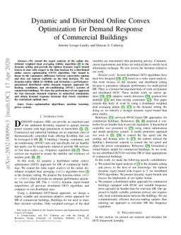 Dynamic and Distributed Online Convex Optimization for Demand Response
  of Commercial Buildings
