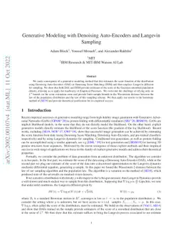 Generative Modeling with Denoising Auto-Encoders and Langevin Sampling