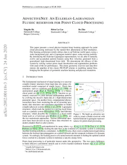 AdvectiveNet: An Eulerian-Lagrangian Fluidic reservoir for Point Cloud
  Processing