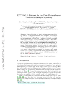 UIT-ViIC: A Dataset for the First Evaluation on Vietnamese Image
  Captioning