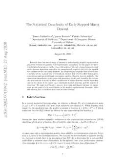 The Statistical Complexity of Early-Stopped Mirror Descent