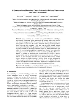 A Quantum-based Database Query Scheme for Privacy Preservation in Cloud
  Environment