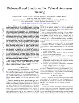 Dialogue-Based Simulation For Cultural Awareness Training