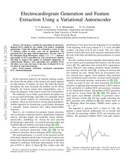 Electrocardiogram Generation and Feature Extraction Using a Variational
  Autoencoder