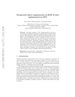 Foreground object segmentation in RGB-D data implemented on GPU