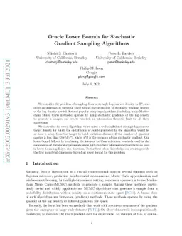 Oracle Lower Bounds for Stochastic Gradient Sampling Algorithms