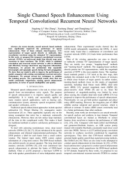 Single Channel Speech Enhancement Using Temporal Convolutional Recurrent
  Neural Networks