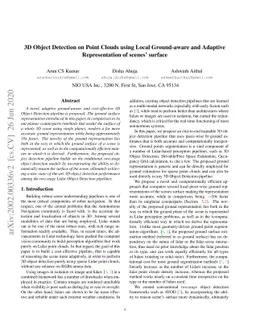 3D Object Detection on Point Clouds using Local Ground-aware and
  Adaptive Representation of scenes' surface
