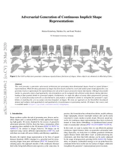 Adversarial Generation of Continuous Implicit Shape Representations