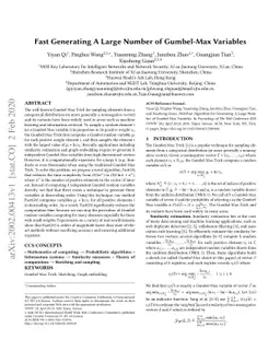 Fast Generating A Large Number of Gumbel-Max Variables