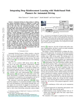 Integrating Deep Reinforcement Learning with Model-based Path Planners
  for Automated Driving