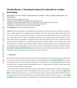 WeatherBench: A benchmark dataset for data-driven weather forecasting