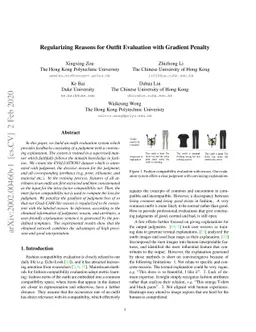 Regularizing Reasons for Outfit Evaluation with Gradient Penalty