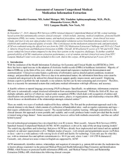 Assessment of Amazon Comprehend Medical: Medication Information
  Extraction