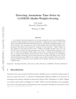 Detecting Anomalous Time Series by GAMLSS-Akaike-Weights-Scoring
