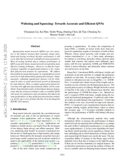 Widening and Squeezing: Towards Accurate and Efficient QNNs