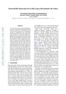 Bertrand-DR: Improving Text-to-SQL using a Discriminative Re-ranker