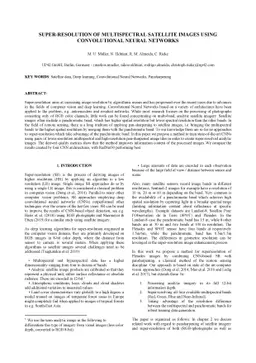 Super-resolution of multispectral satellite images using convolutional
  neural networks