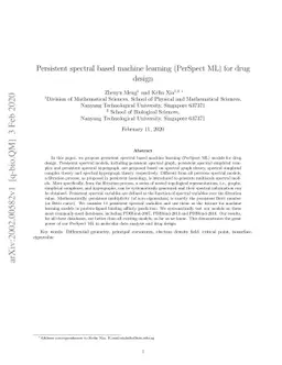 Persistent spectral based machine learning (PerSpect ML) for drug design