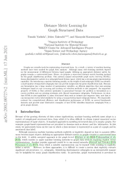 Distance Metric Learning for Graph Structured Data