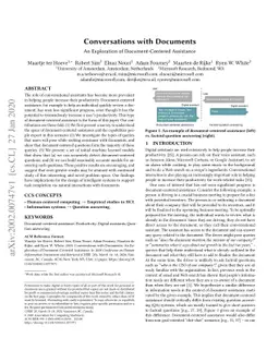 Conversations with Documents. An Exploration of Document-Centered
  Assistance