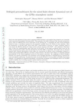 Multigrid preconditioners for the mixed finite element dynamical core of
  the LFRic atmospheric model