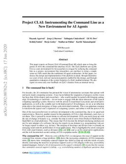 Project CLAI: Instrumenting the Command Line as a New Environment for AI
  Agents