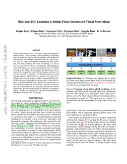 Hide-and-Tell: Learning to Bridge Photo Streams for Visual Storytelling