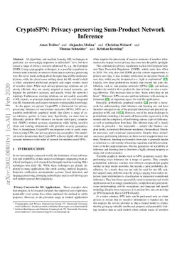 CryptoSPN: Privacy-preserving Sum-Product Network Inference