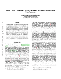 Ginger Cannot Cure Cancer: Battling Fake Health News with a
  Comprehensive Data Repository
