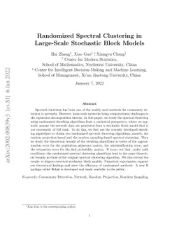 Randomized Spectral Clustering in Large-Scale Stochastic Block Models