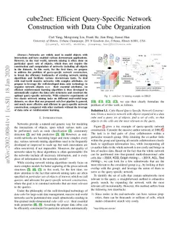 cube2net: Efficient Query-Specific Network Construction with Data Cube
  Organization