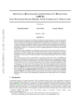 Artificial Benchmark for Community Detection (ABCD): Fast Random Graph
  Model with Community Structure