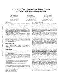 A Kernel of Truth: Determining Rumor Veracity on Twitter by Diffusion
  Pattern Alone