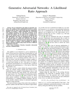 Designing GANs: A Likelihood Ratio Approach