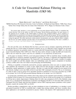 A Code for Unscented Kalman Filtering on Manifolds (UKF-M)