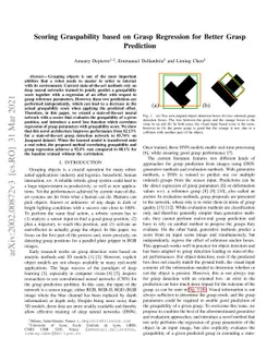Scoring Graspability based on Grasp Regression for Better Grasp
  Prediction