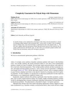 Complexity Guarantees for Polyak Steps with Momentum